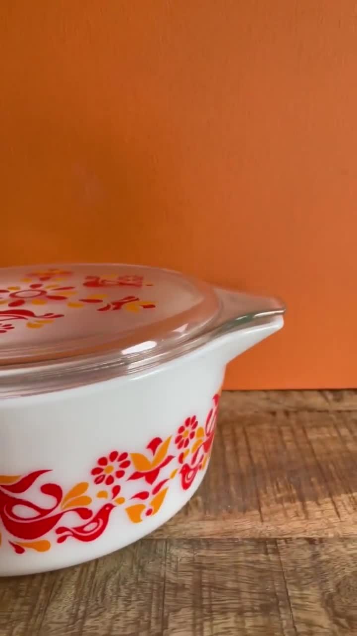 Vintage Pyrex Friendship Casserole, Orange Cinderella Bowl With