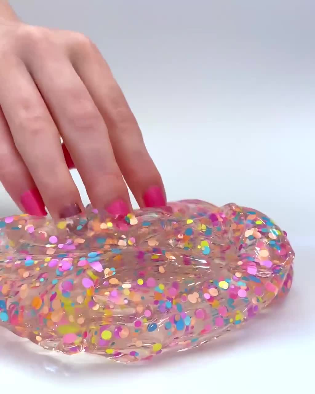 Clear Slime Lots O Dots Scented Rainbow Stretchy Confetti Glitter Slime  ASMR