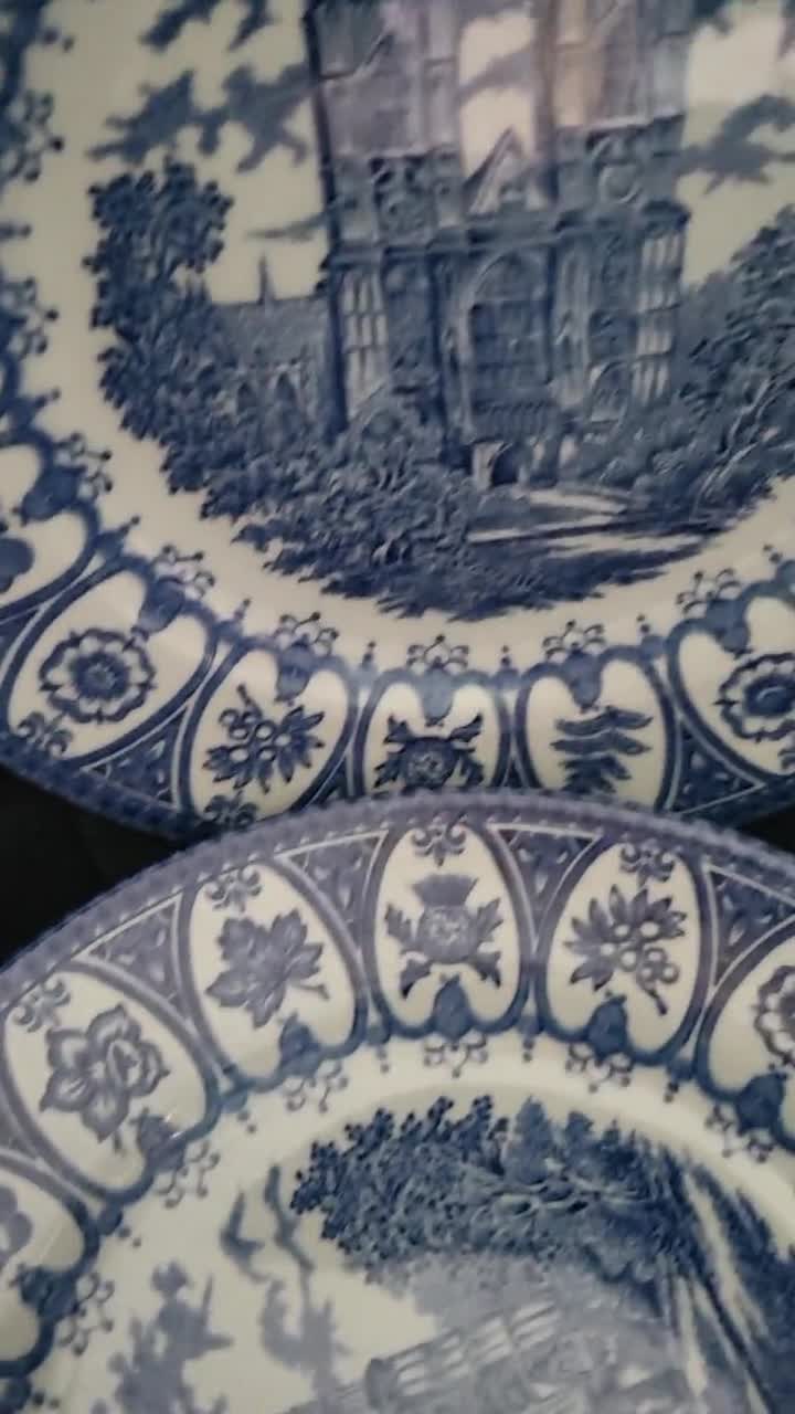 Broadhurst Westminster Abbey Side, Tea Plate, Blue & White
