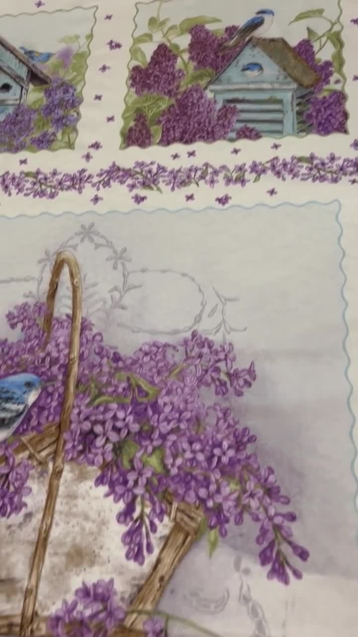 Bloomerang Cotton Lilac Fabric Panel #962P-05 by Jane Shasky