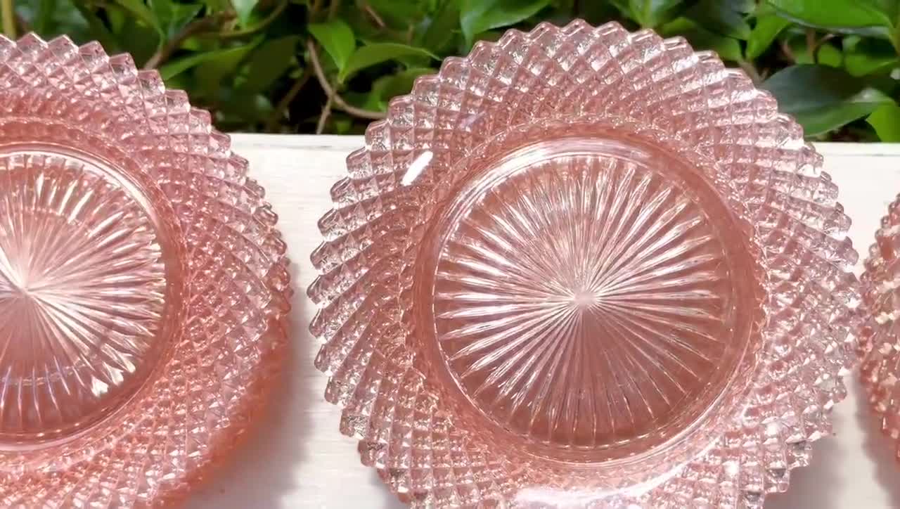 Vintage Anchor Hocking Miss America Pink Bread Plates/pink Dessert