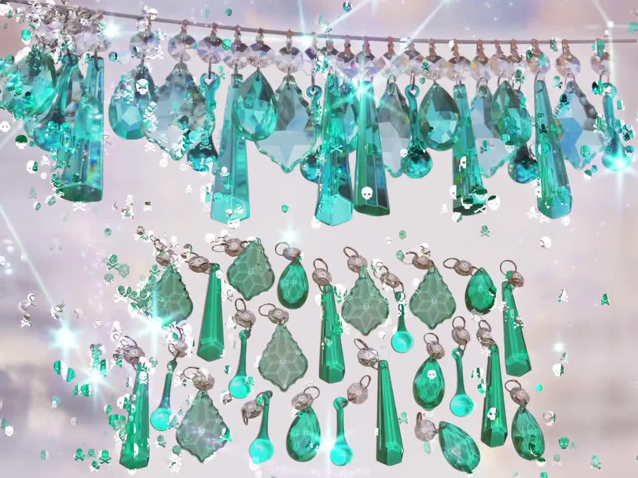 Adornos de vidrio transparente, 50 piezas, adornos de Navidad de lágrima de  vidrio transparente, cristales colgantes para centros de mesa, adornos de