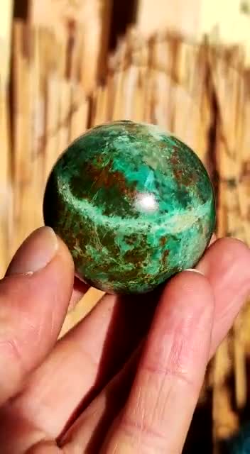 Chrysocoll AAA Sphere ~ Magische Edelstein Kugel popular Massage & Deko Crystal Meditation Heilstein Rarität Sammler Mineral Rund Chrysokolla Boho