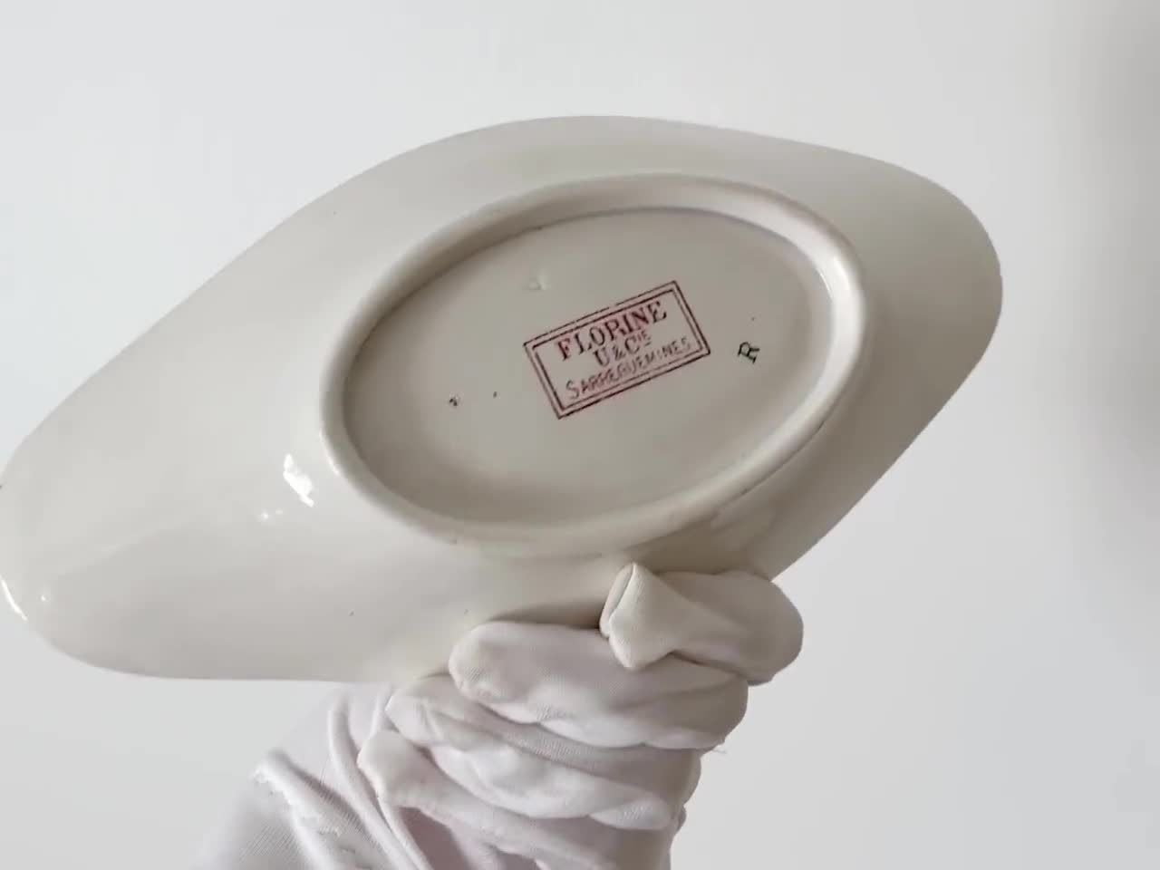 Sarreguemines FLORINE Ravier – French Red Transferware Dish