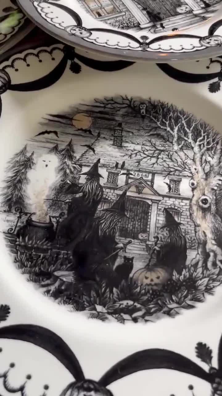 Halloween Salad Plate: Royal Stafford Transferware, Wicked Witches Coven video poster