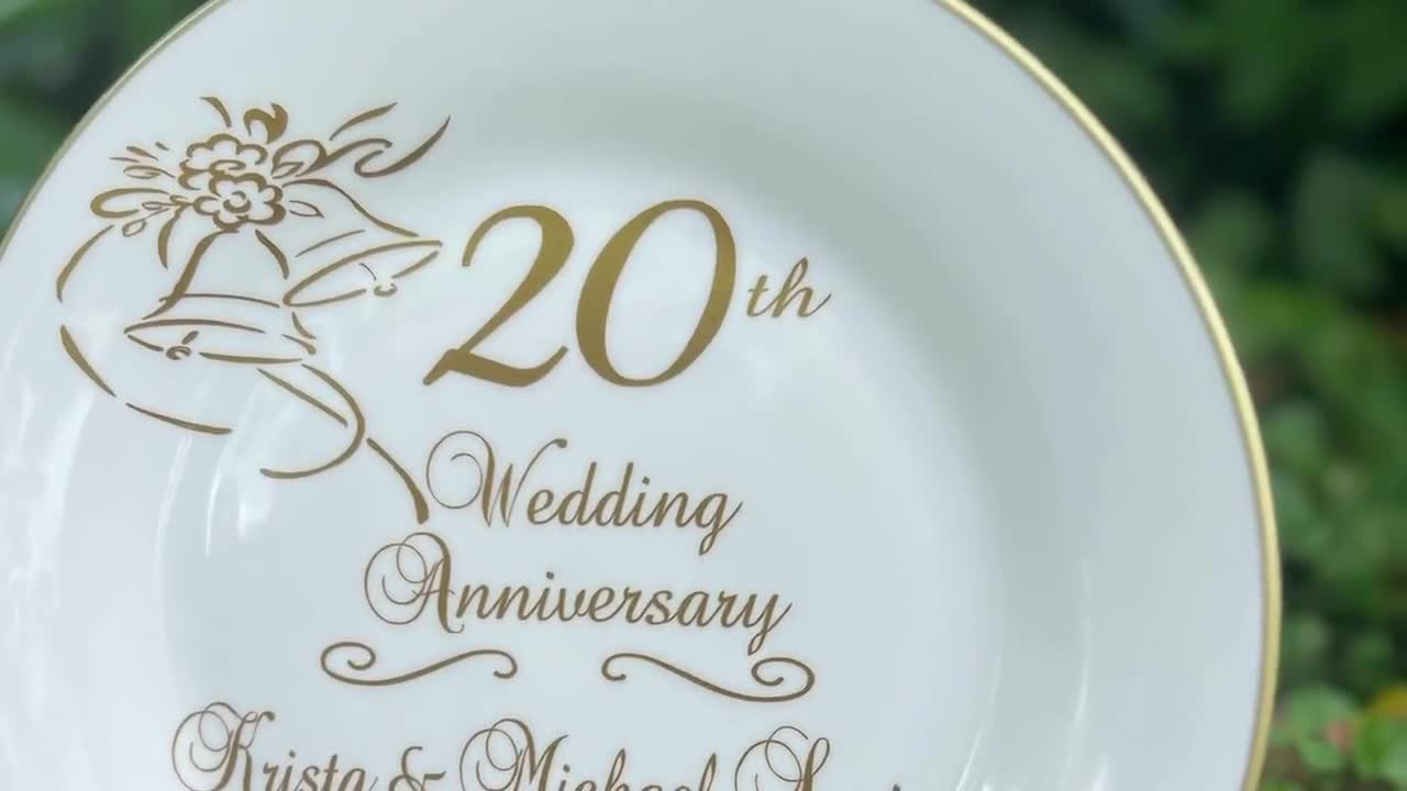 Personalized 20th Anniversary Plate: Decorative Ceramic Gift - Etsy