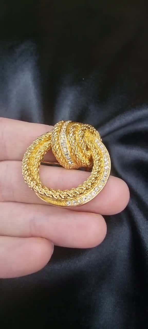 Vintage Christian Dior 1980's Twisted Rope Knot Brooch With