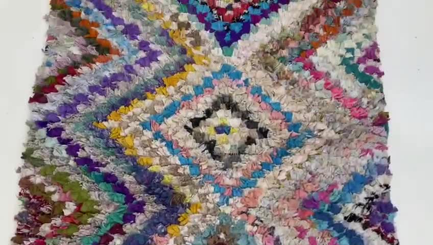 モロッコ ベルベルウール ランナー - カラフルな手織りの部族ラグ