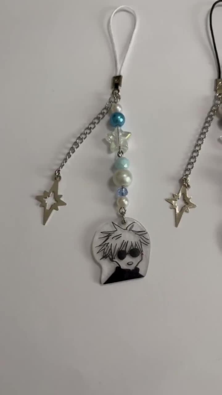 Anime Phone Charms / Handmade Beaded Phone Charm / Anime