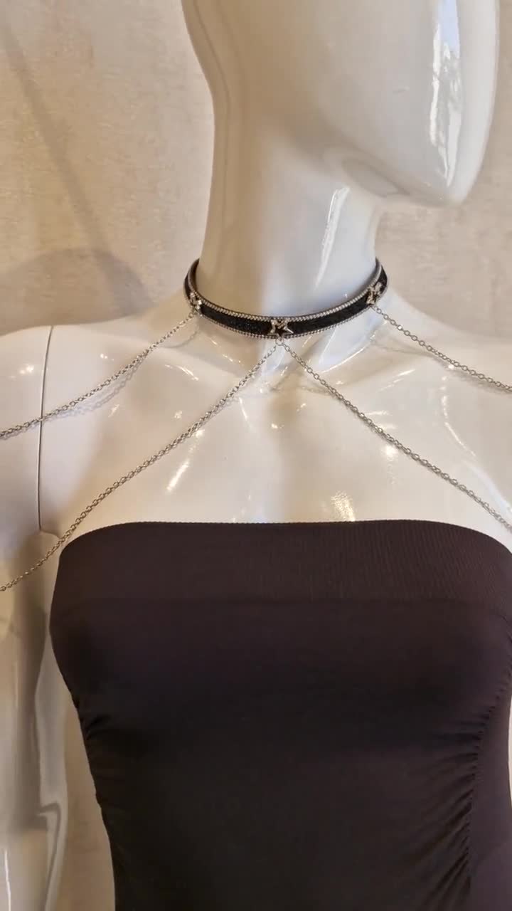 Crystal Star Shoulder Jewelry: Boho Festival Body Chain, image size:720x1280