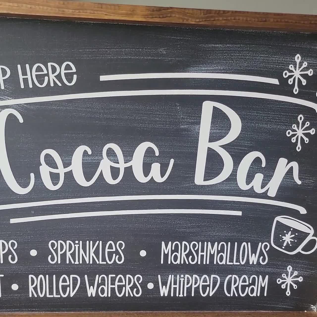 MUCHNEE Personalized Hot Cocoa Bar Round Wooden Sign Decor for Home Bar Pub  Kitchen Farmhouse, Rustic Hot Chocolate Bar Sign, Custom Name Hot Cocoa