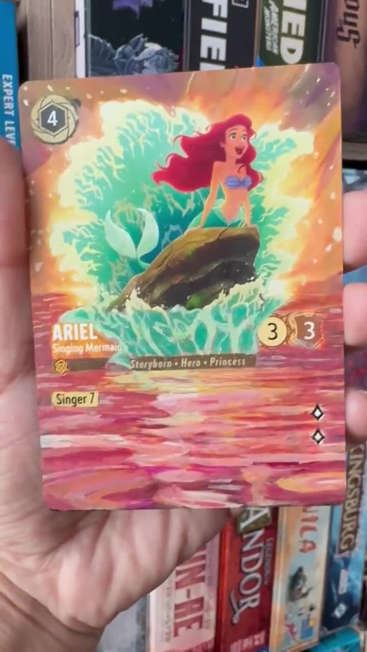 Disney Lorcana Card Altered Art - Ariel Singing Mermaid Princess l TCG Card Alter - One of a kind hand painted card Disney Lorcana gift Disney Lorcana Card Altered Art - Ariel Singing Mermaid Princess l TCG Card Alter - One of a kind hand painted card Disney Lorcana gift