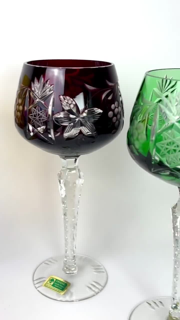 Vintage Lausitzer Crystal Wine Glasses: Set of 6, Hand-engraved - Etsy