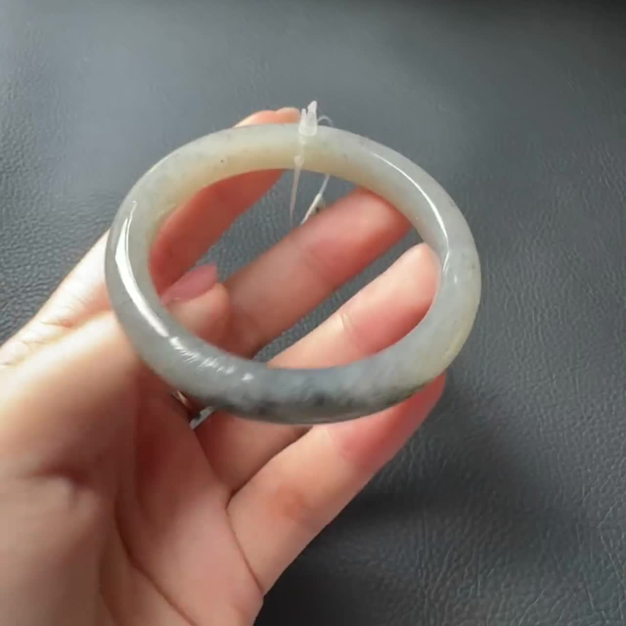 54mm 籽料 Qinghua Spotted Black Ink Nephrite Jade Bangle