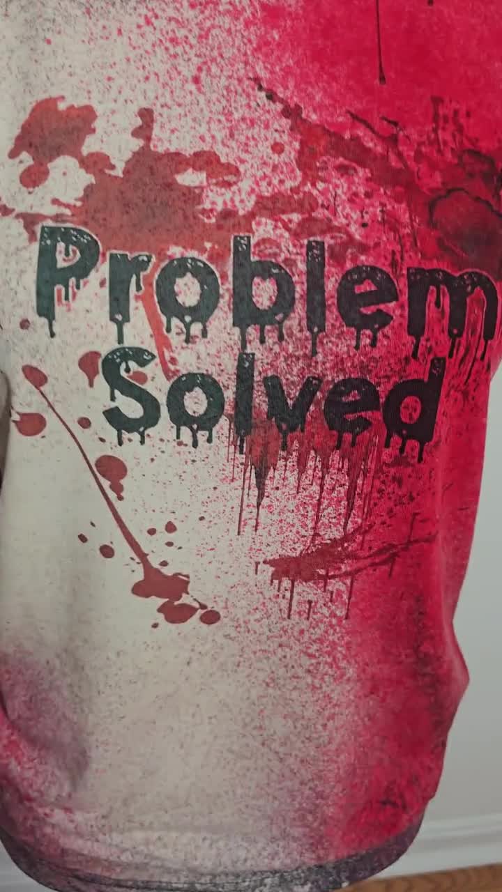 T-Shirt Halloween - Problème Résolu - Homme - Polyester - Manches