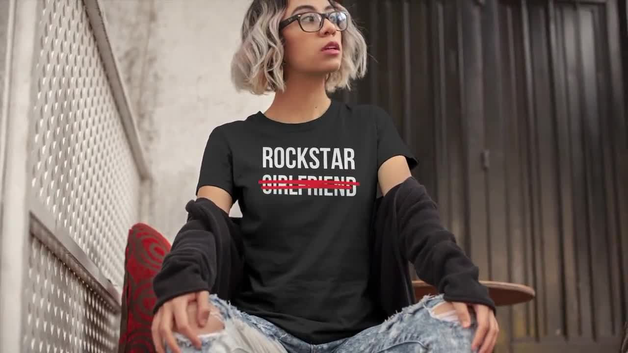 Buy Rockstar T-shirt, Rock Star Girlfriend T Shirt for Women, Cute