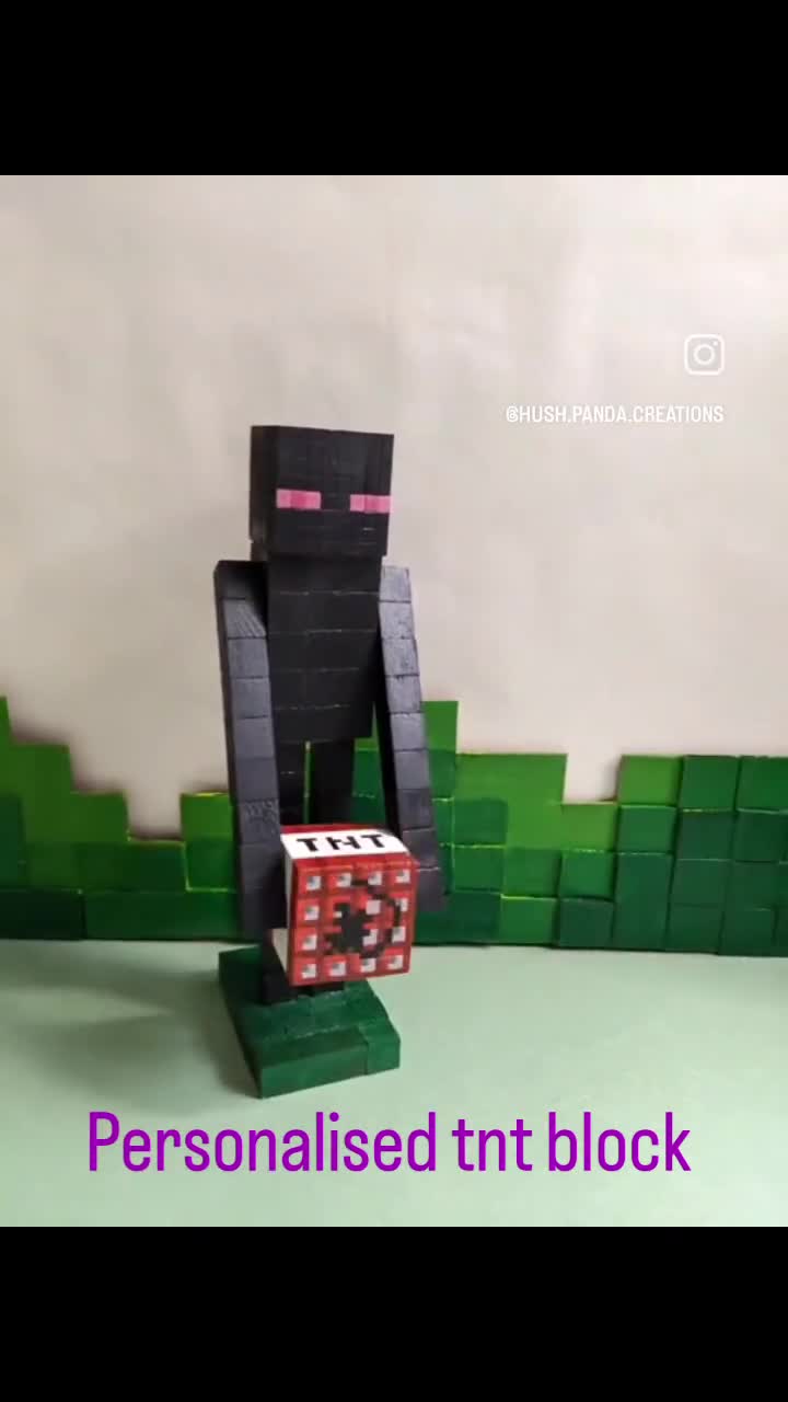 パーソナライズされたTNTブロックを持つエンダーマン - Etsy 日本