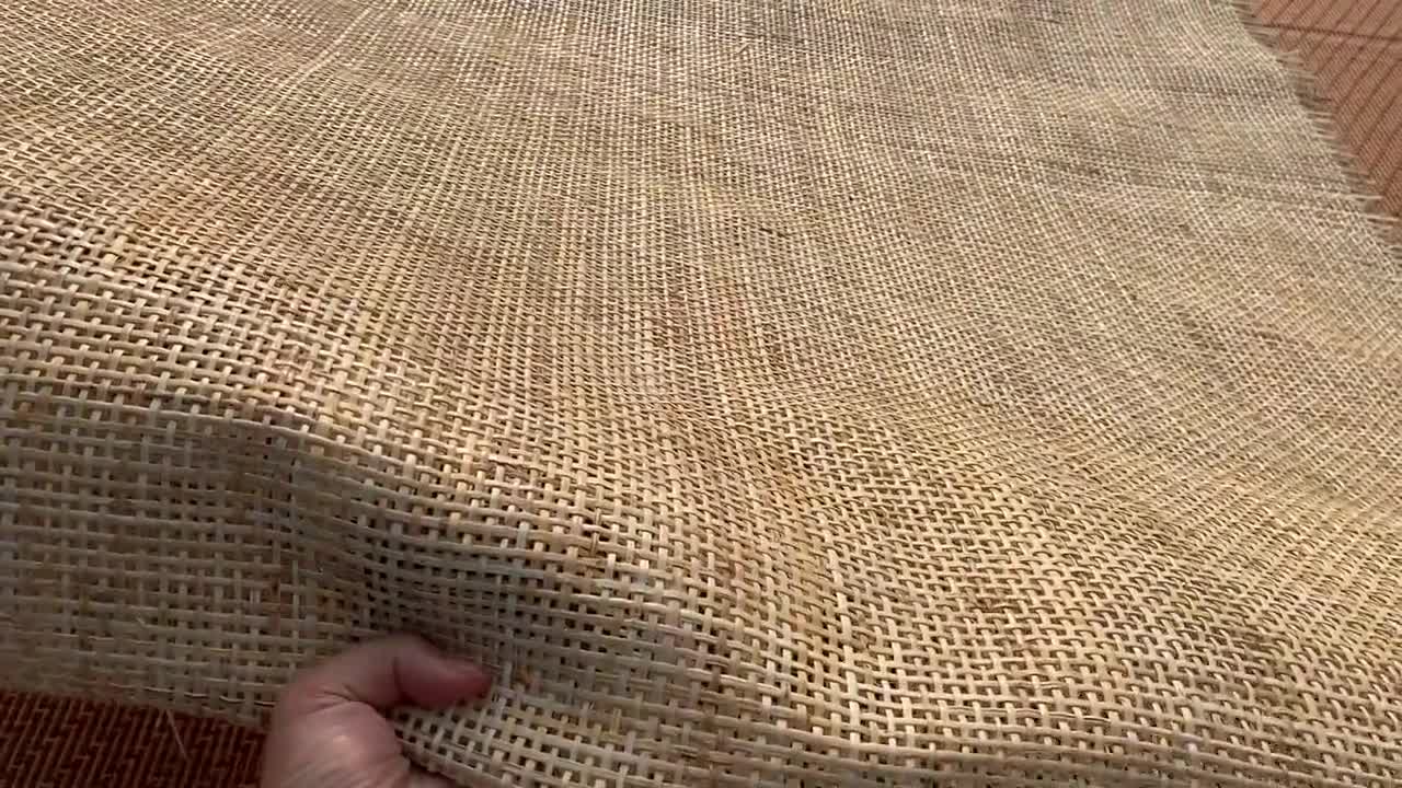 Rollo de tela de ratán en forma de V de caña natural, hoja de malla de  mimbre tejida de ratán, material de reparación de muebles de malla cerrada