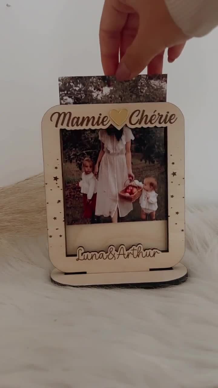 Cornice Portafoto In Legno Per Nonna – Prima Volta Nonna – Regalo Festa Della Mamma O Compleanno – 15,2x20,3 Cm Con Foro Per Foto 10x15 Cm