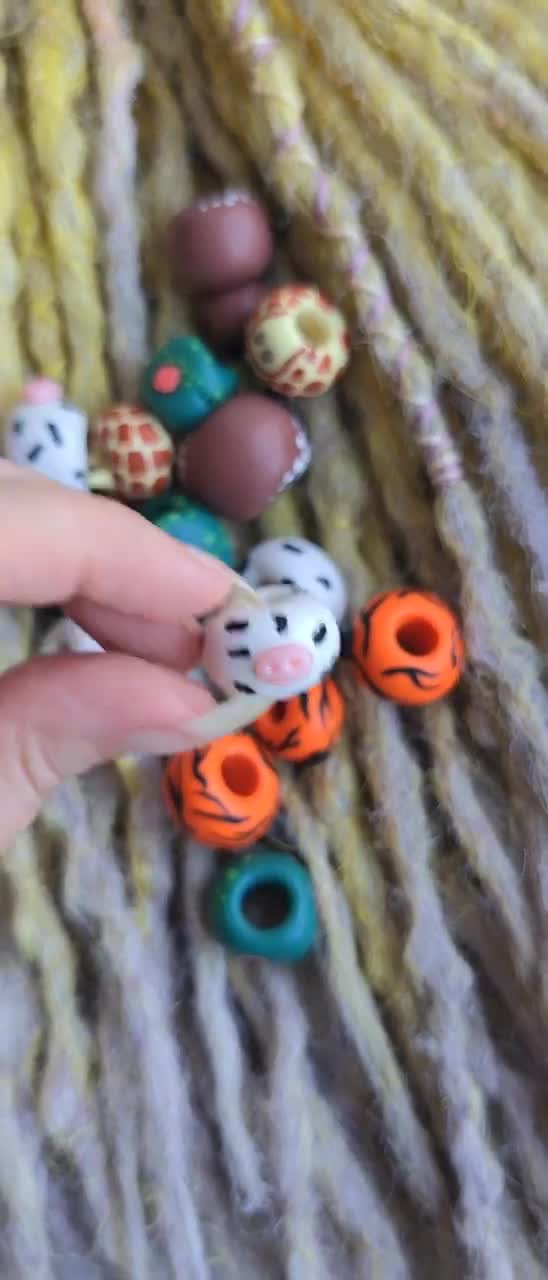 Cute Minimalist Animal Beads for  Dreadlocks/cow/giraffe/cows/tiger/deer/reptile/beads Decorations for  Dreadlocks/dreads Accessories 