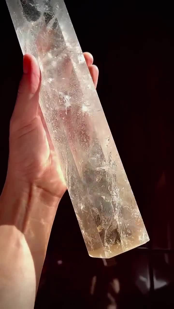 スモーキークォーツとシトリンタワー - レインボー - 高品質 - 天然