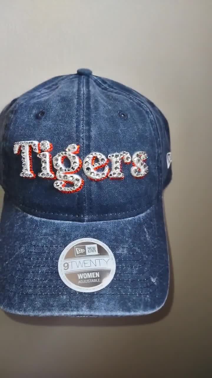 Bling Crystal Detroit Tigers Camo Adjustable Hat MLB Bling 