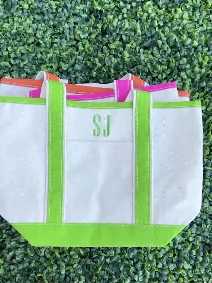 Monogrammed Mini Canvas Tote Bag: Personalized Embroidered