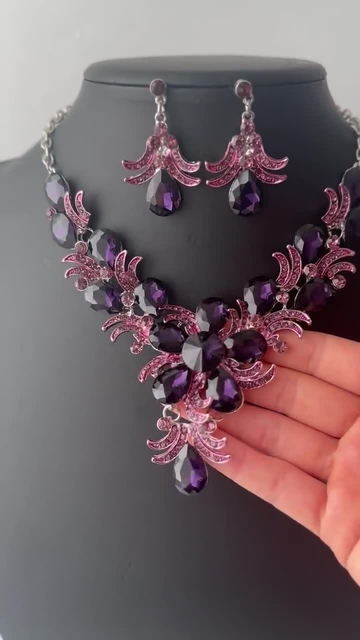 Purple necklace-sets - Jaipur Mart - 4143681