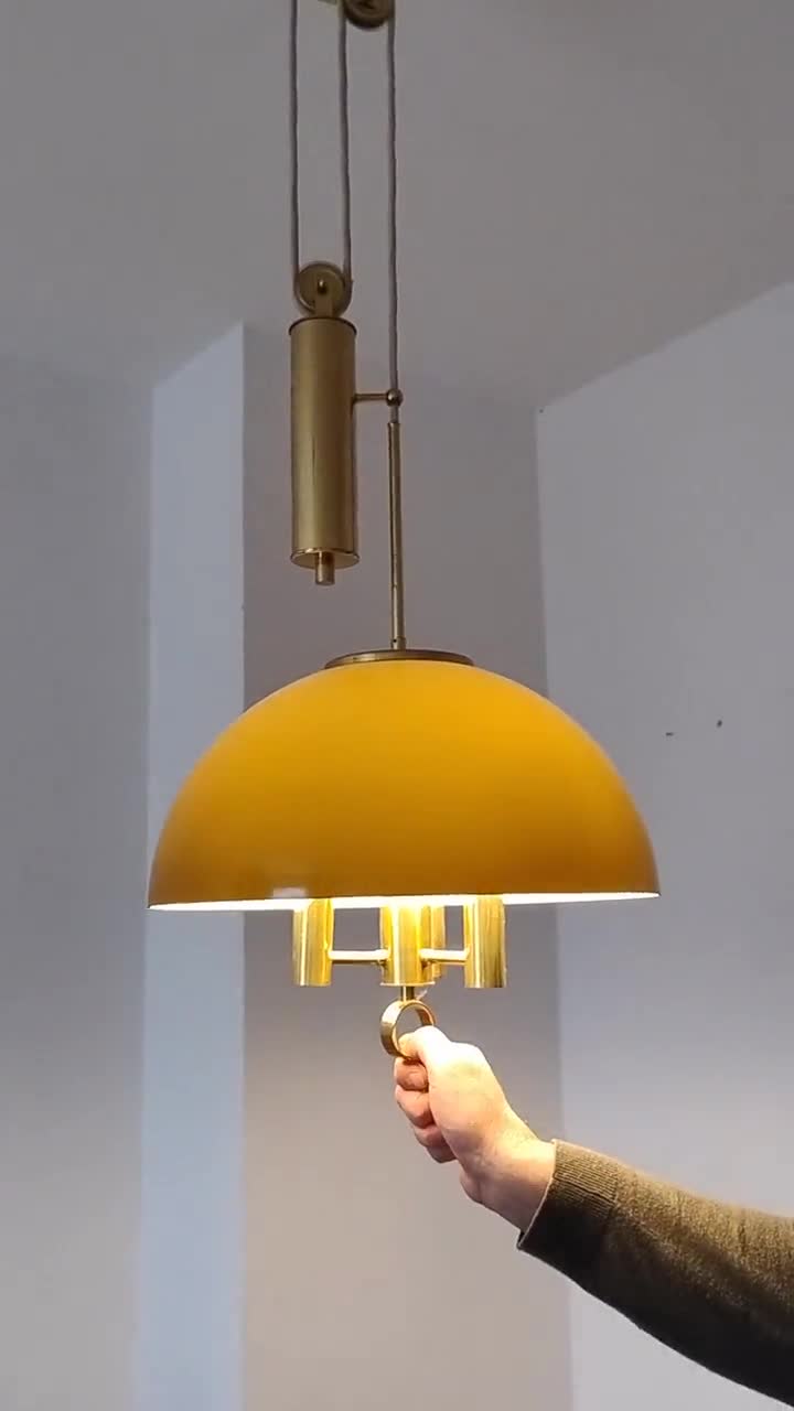 Breathtaking Mid Century Modern Pendant Lamp With Counterweight