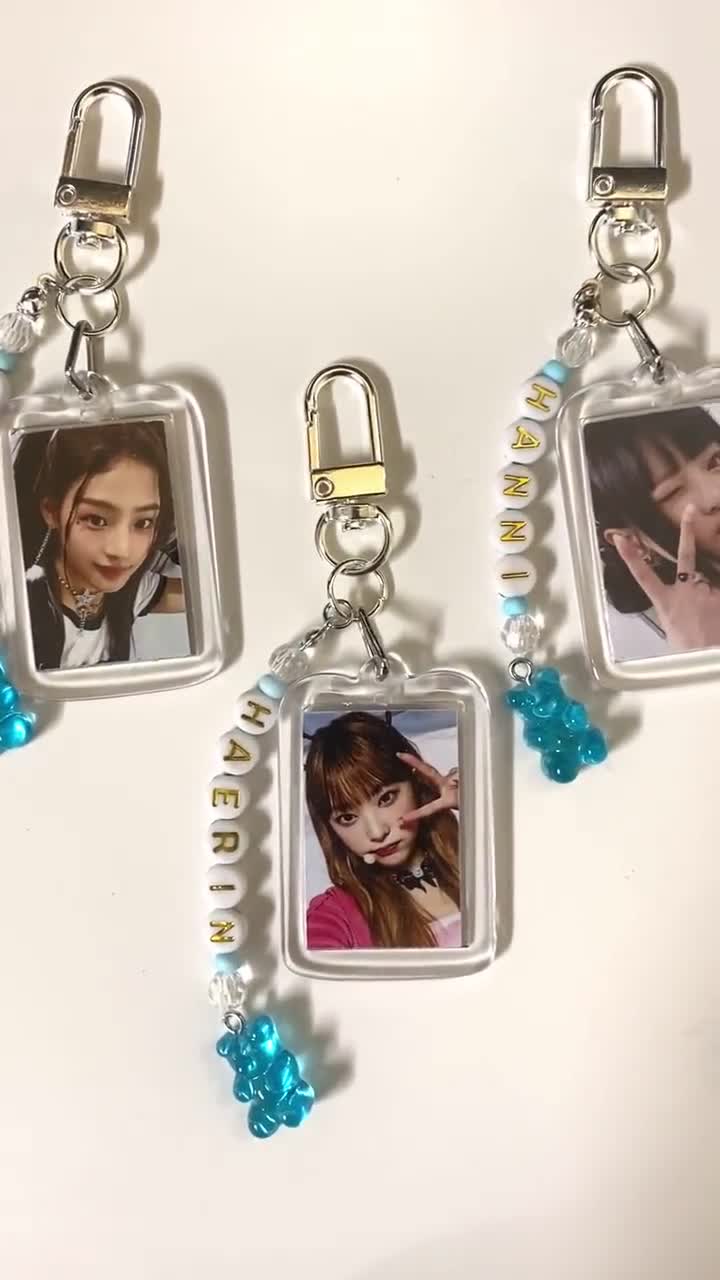 Newjeans NJZ Kpop Keychain - Double Sided Photo With Beaded