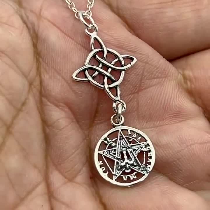 Collana vintage con nodo da strega Collana con nodo magico in acciaio inossidabile con simbolo pagano Wicca per uomini e donne Regali di gioielli con nodo celtico  36