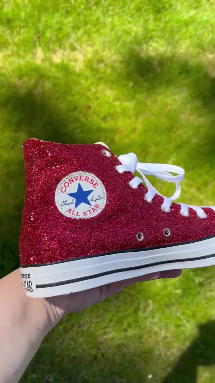 Red glitter converse all stars on sale