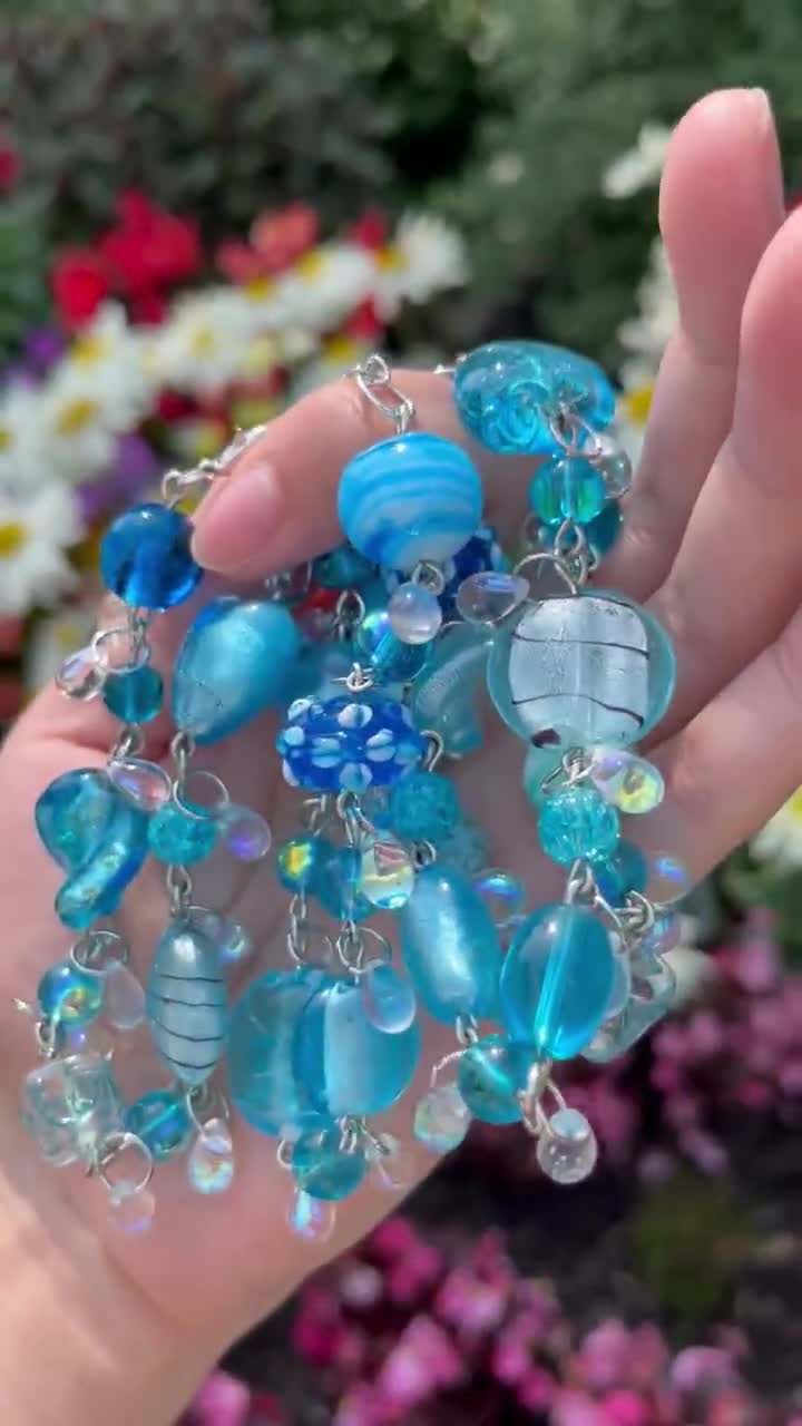 CLEARANCE Metkayina Bracelets, Lampwork Beads Bracelet, Water