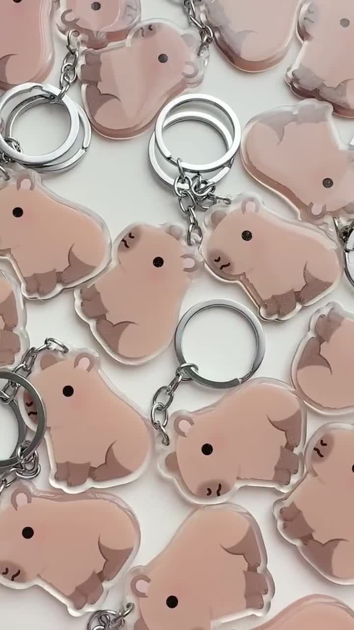 Capybara Acrylic Pet Keychain Cartoon Chibi Art Style Double-sided