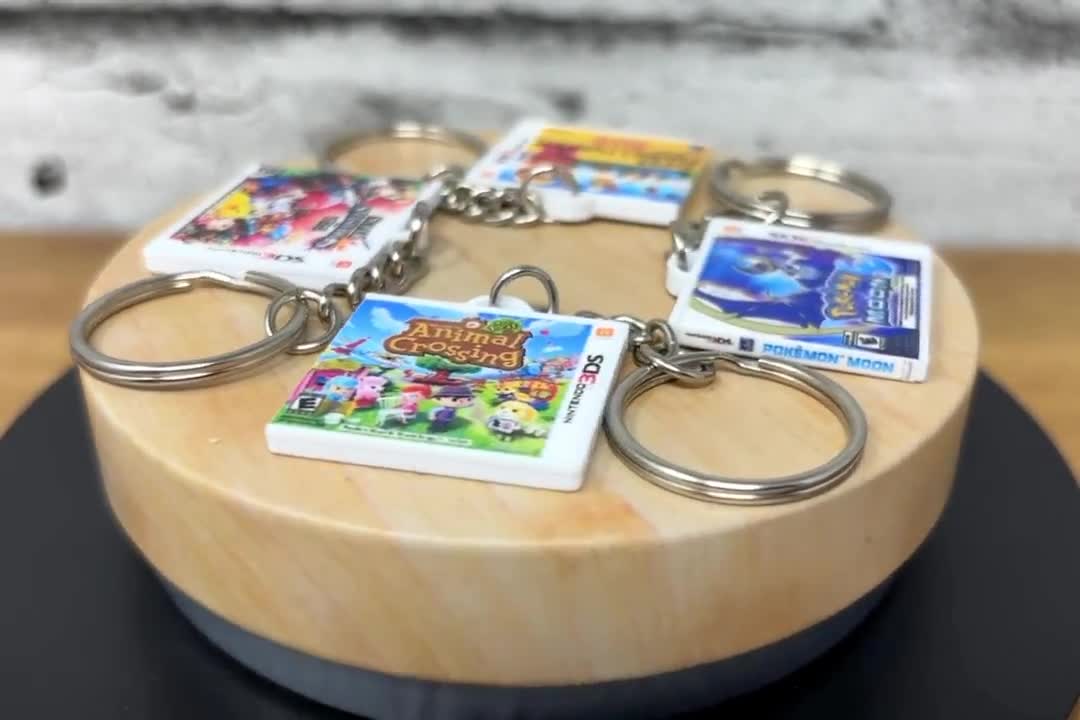 ミニ3DSゲームケースキーチェーン、レトロ任天堂カバーアート