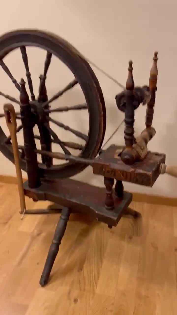 1834 Primitive Antique Spinning Wheel/yarn Winder, Wooden Tool, Handcrafted  Scandinavian Rustic Folk Art, Museum Quality Collectible 