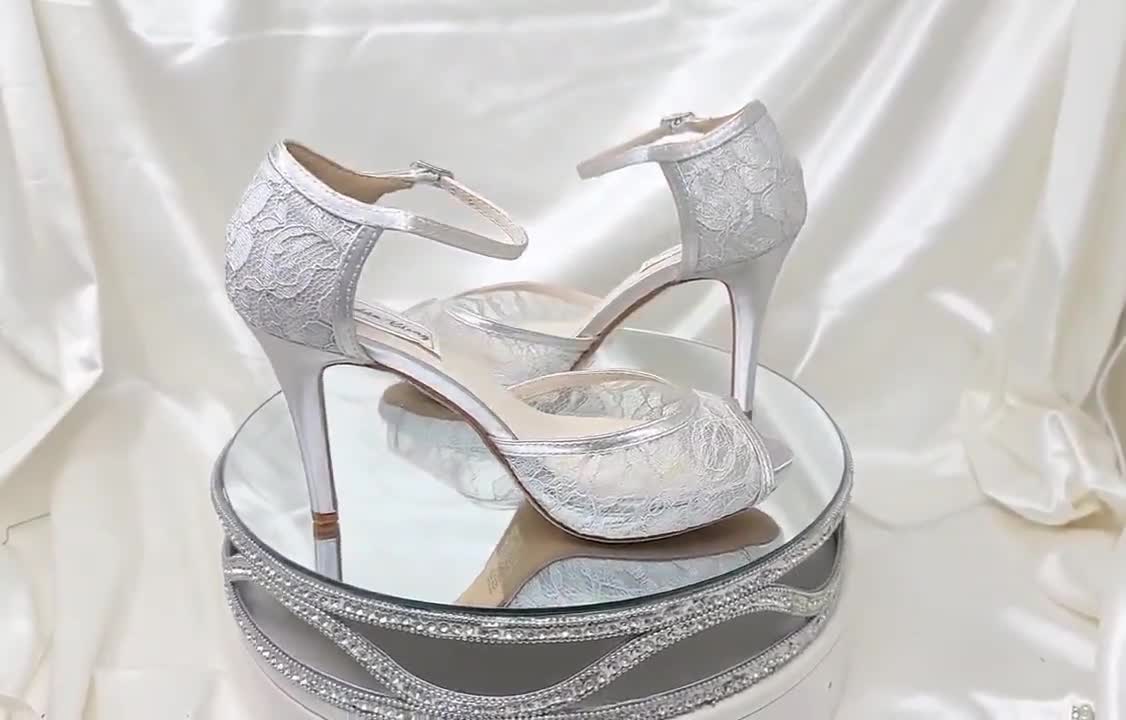 Silver Full stoned shoes/Wedding shoes/Engagement Shoes /bridesmaid shoes /Comfortable heels/Thick good heels/custom design 4045CNR