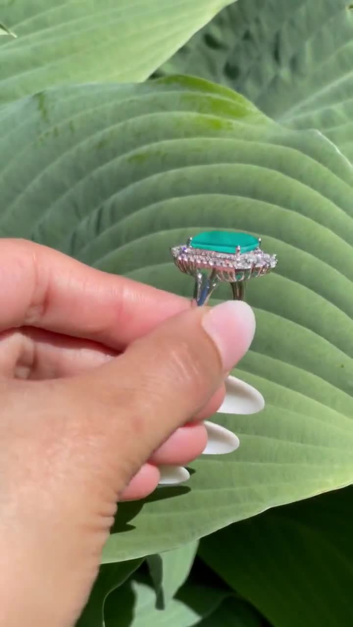 Glowing, Ocean Blue Paraiba Tourmaline Cocktail Ring, Big