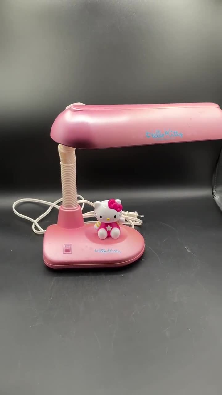 Vintage Hello Kitty Pink Fluorescent Bulb Desk Lamp Sanrio 1976