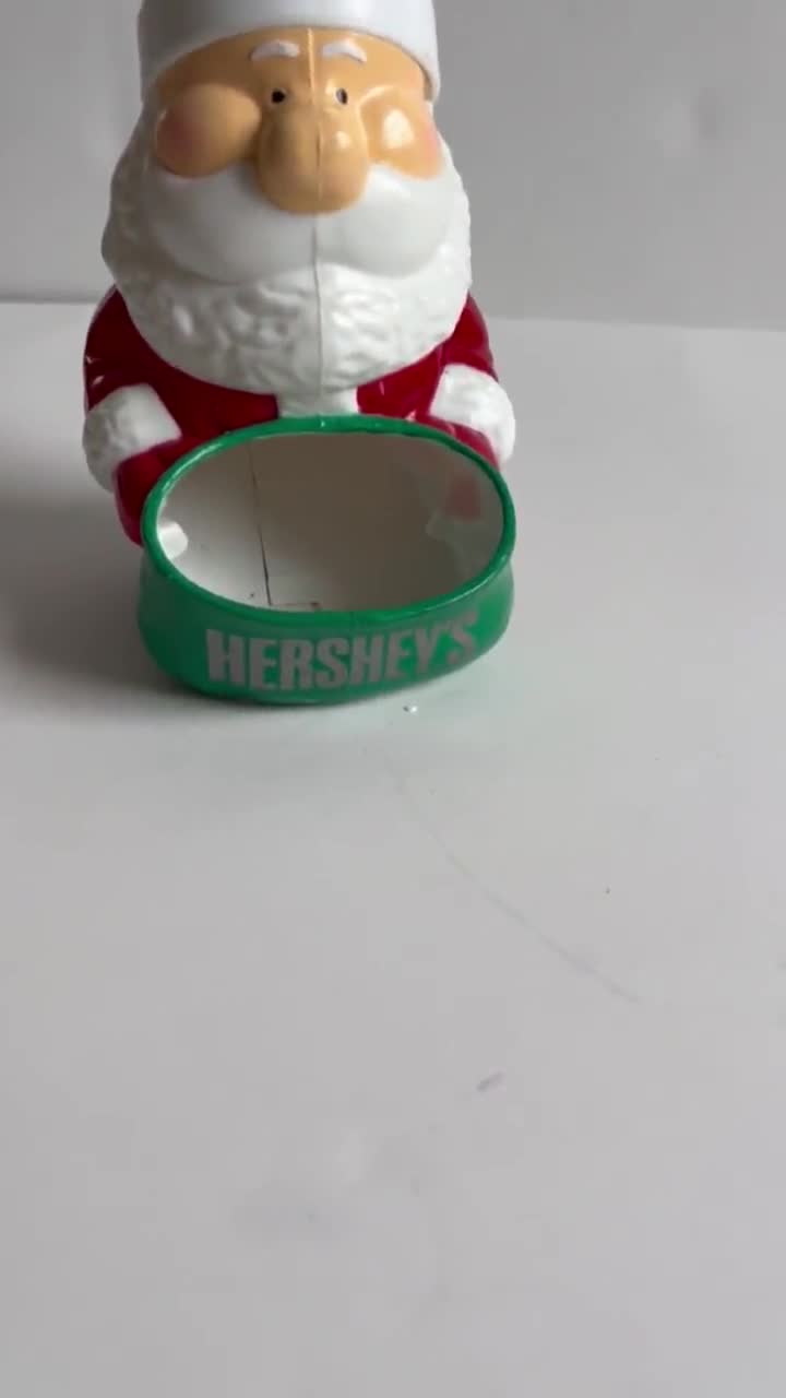 Vintage 1990s Hershey's Santa Claus Candy Dish With Removable Top