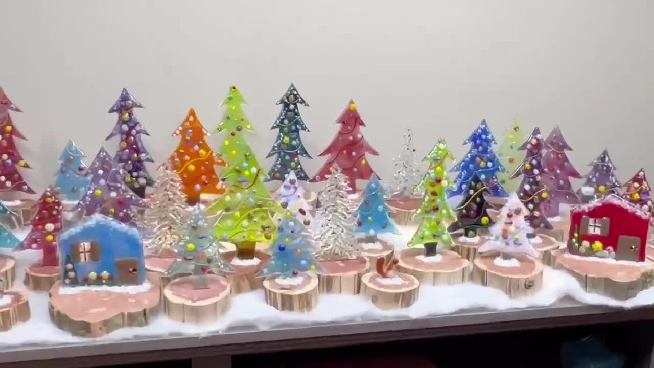 Fused Glass Christmas Trees 