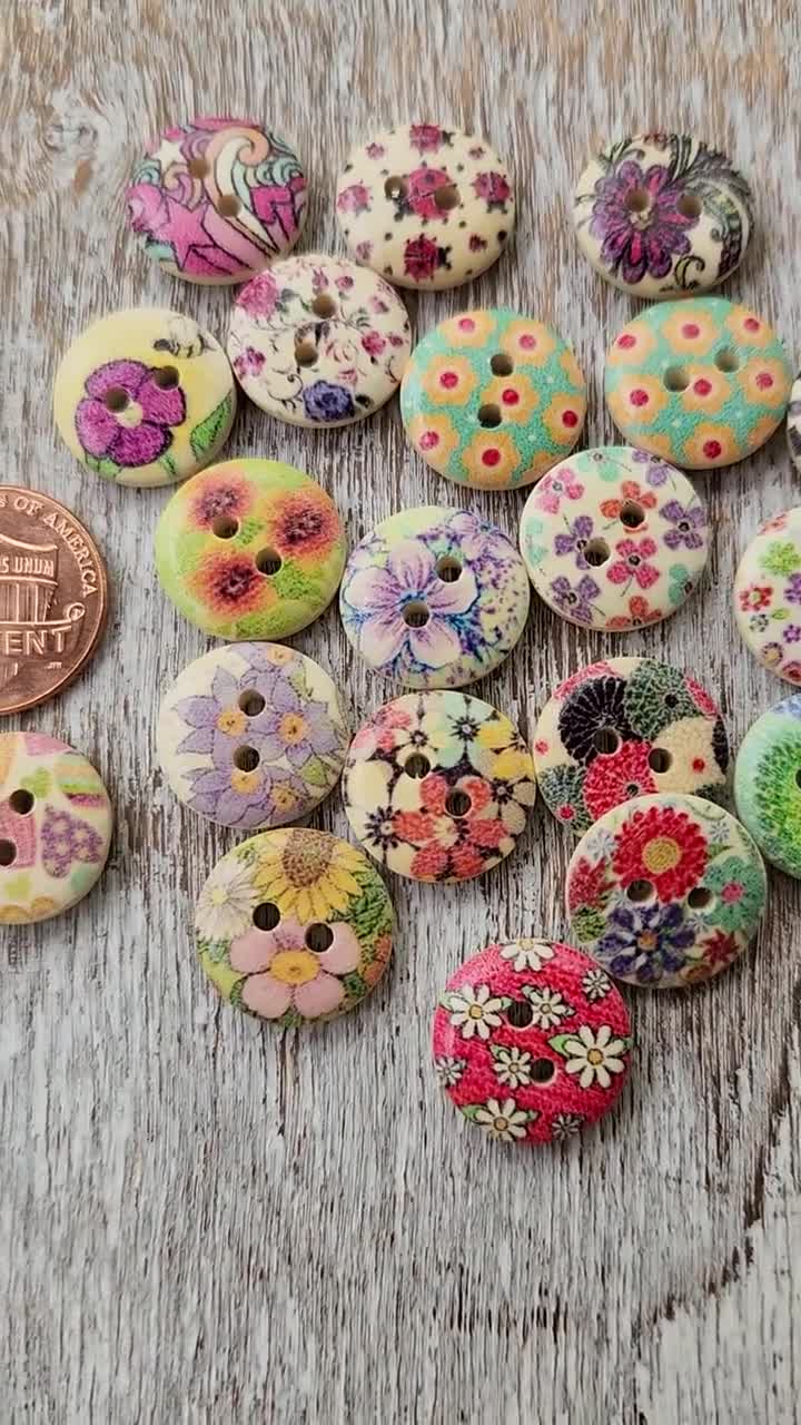 Buttons for Sewing and Knitting, Cute Children Buttons, Buttons for Baby  Sweaters, Round, Resin, 15mm, 5/8, 2 Holes, Flat Back, Set of 20 