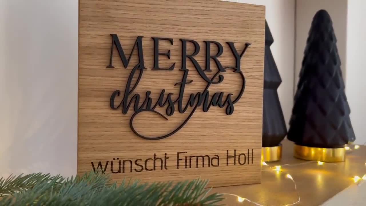 メリークリスマスの木製看板（受付看板） - Etsy 日本