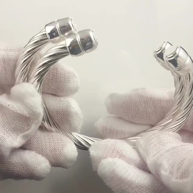 Twisted Heavy Silver Bangle, Sterling Silver Bracelet Cuff Bangle