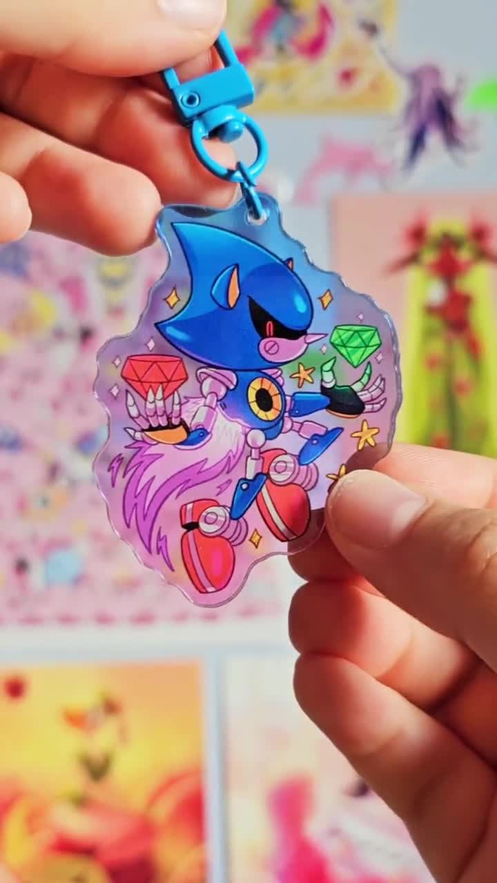 Metal Sonic Colourful Gradient Acrylic Keychain Charm - Etsy