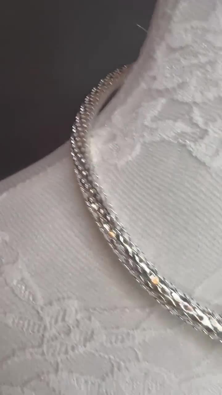 Snake Necklace, Choker Necklace, Rhinestone Snake, Gold