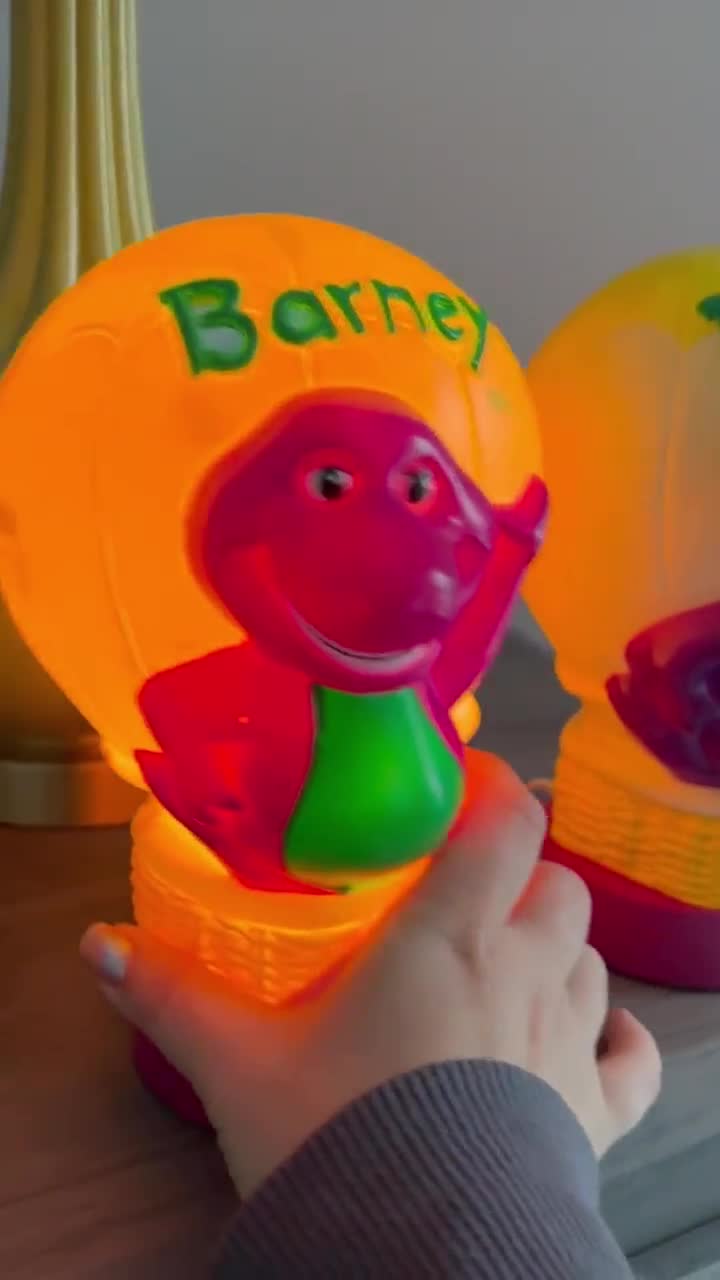 Single 1992 Barney Night Light - Vintage Barney Hot Air Balloon