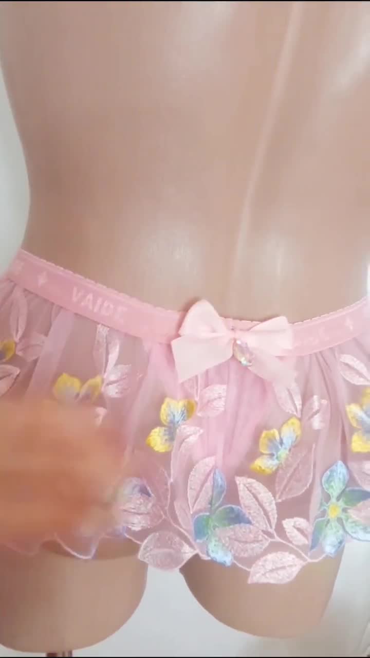 Miniskirt, lace skirt, pink skirt, Lingerie for Men video poster