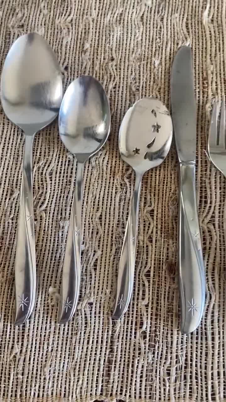 Twin Star Oneida Community Stainless Set of 9 Serving pieces Lot~ Casserole Spoon, Serving Spoons, Fork, Jelly store Spoon, Ladle +