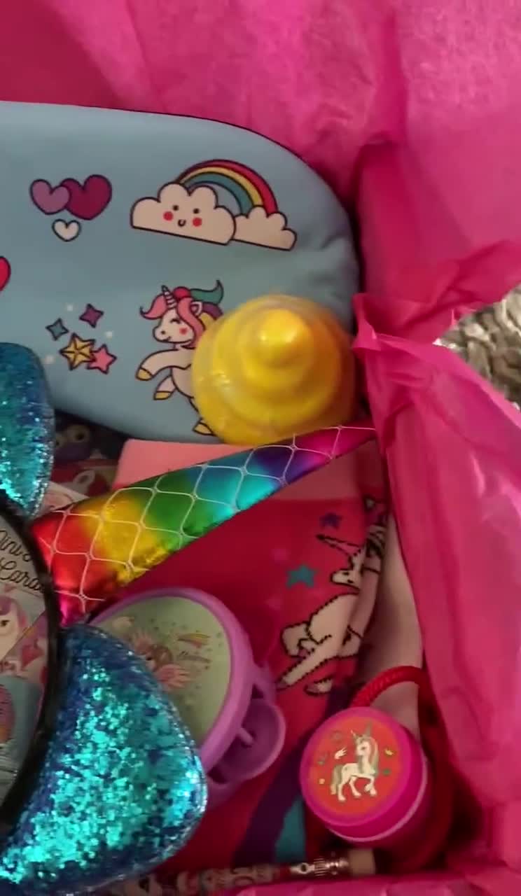Regalos de unicornios para niñas, caja de regalo de cumpleaños sorpresa  para niñas de 3, 4, 5, 6, 7, 8, 9, 10, 11, 12 años, cesta de regalo para  niñas